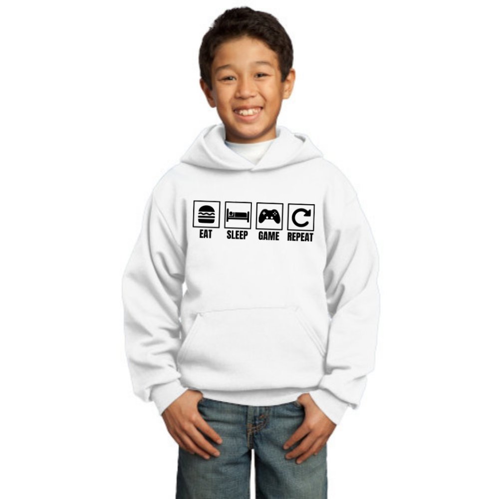 Eat, Sleep, Game, Repeat Gaming Youth Hoodie